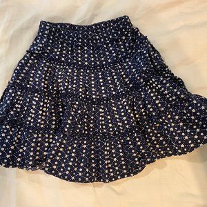 Hanna Andersson Tiered Navy Floral Prairie Skirt - Size 100 (4)
